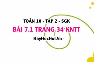 Bài 7.1 trang 34 Toán 10 tập 2 Kết nối tri thức